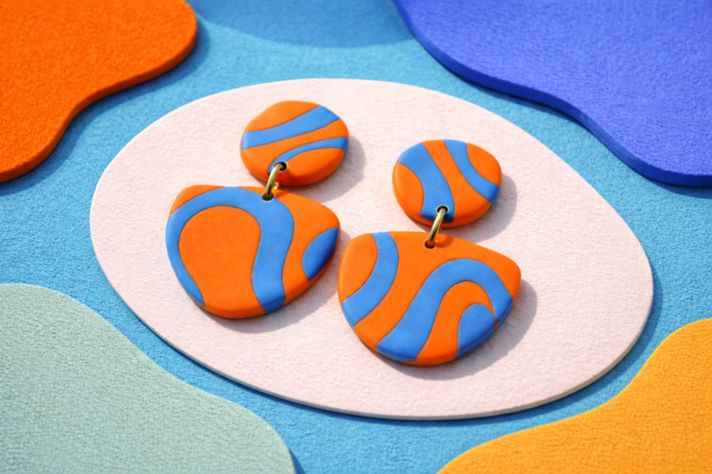 Aretes redondos porcelana fría